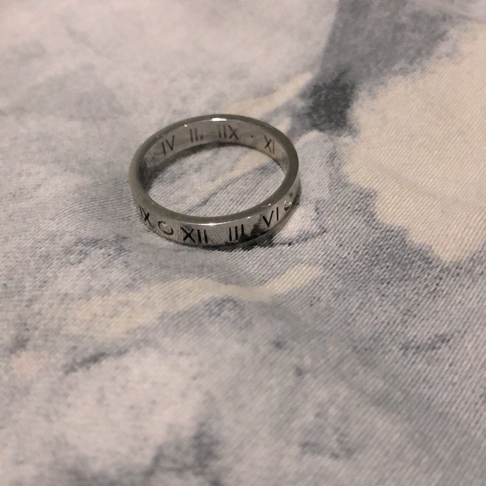 Silver Roman numeral ring